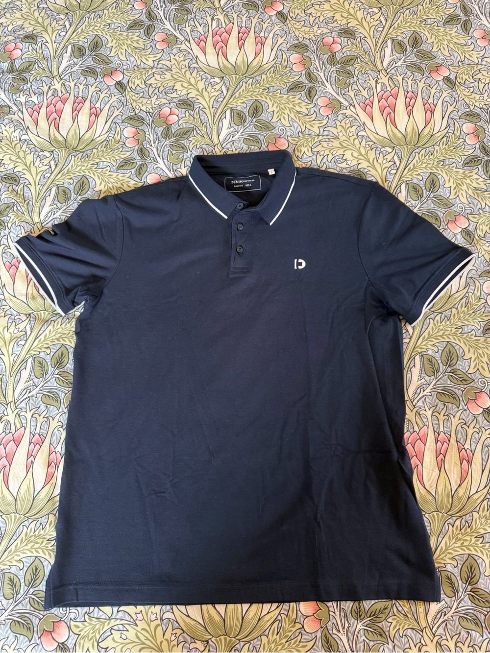 Denim Tom Tailor Men’s Navy Polo Shirt with Contrast Trim by